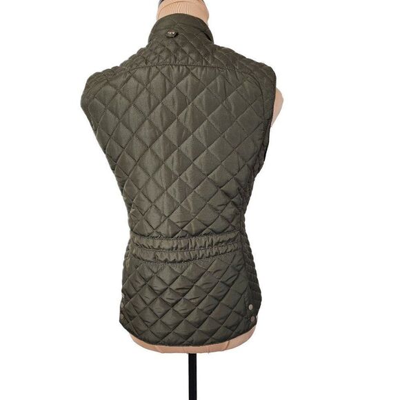 Quinn Olive Green Quilted Vest, Small - Picture 3 of 8